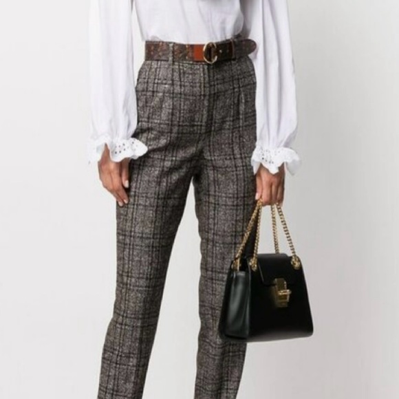 Dolce & Gabbana Brown and Black Trousers with Classic Plaid